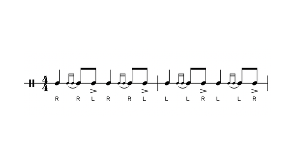 Lesson 25 drum rudiment notation